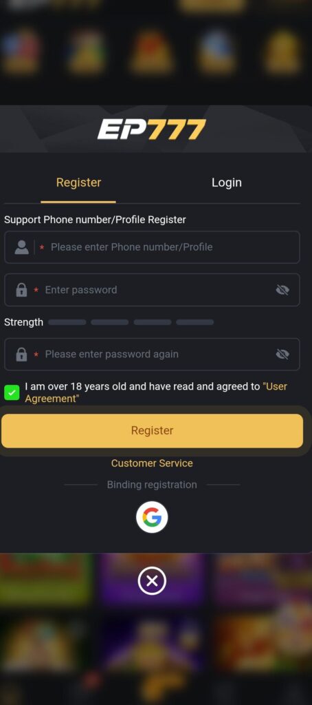 ep777 game Register